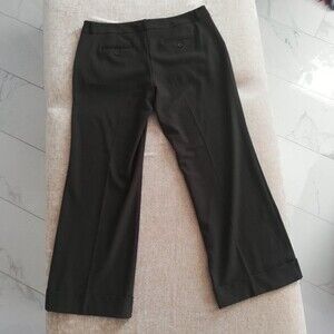 New York and Company Brown Stretch Cuffed 12 Petite Pants